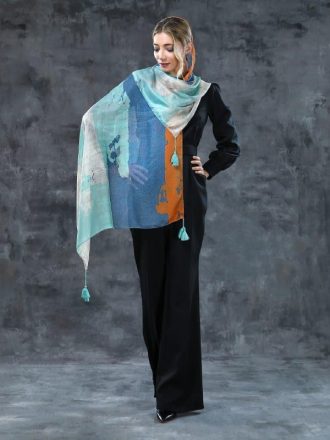 شال نخی منگوله دار سافاری