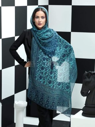 شال نخی منگوله دار مدل گلریز|مثلث شاپ